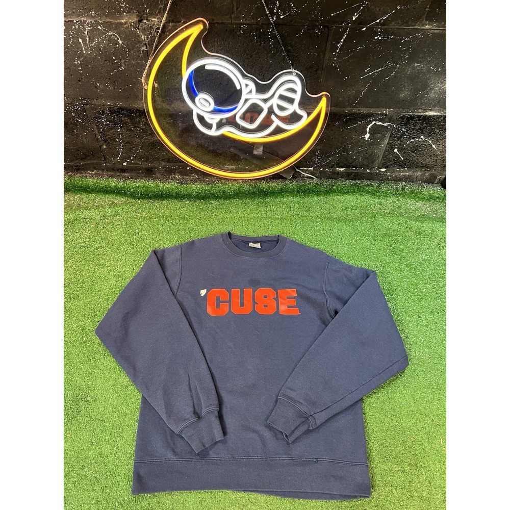 Vintage Syracuse University Orangeman‎ Crewneck Sweatshirt Blue Adult Size Small